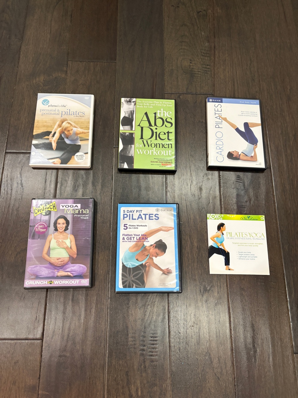 Lot of 6 Fitness DVDs - Gaiam, Crunch, Pilates for Life